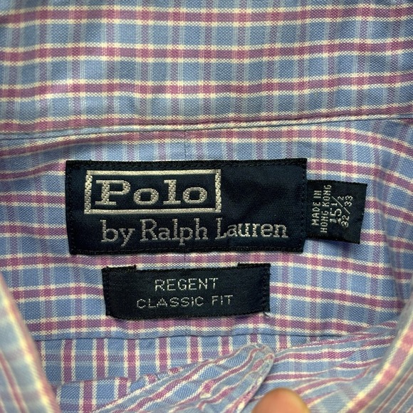 Polo Ralph Lauren Dress Shirt Regent Plaid Mens 15.5 32/33 Medium Classic Fit - Picture 4 of 8